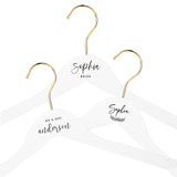 Andaz Press Personalized Bridal Hangers, Premium White Wooden Hangers for Wedding Dress, Bridesmaid Dresses, Bridal Party, Custom Name Wedding Gift, Andaz Press