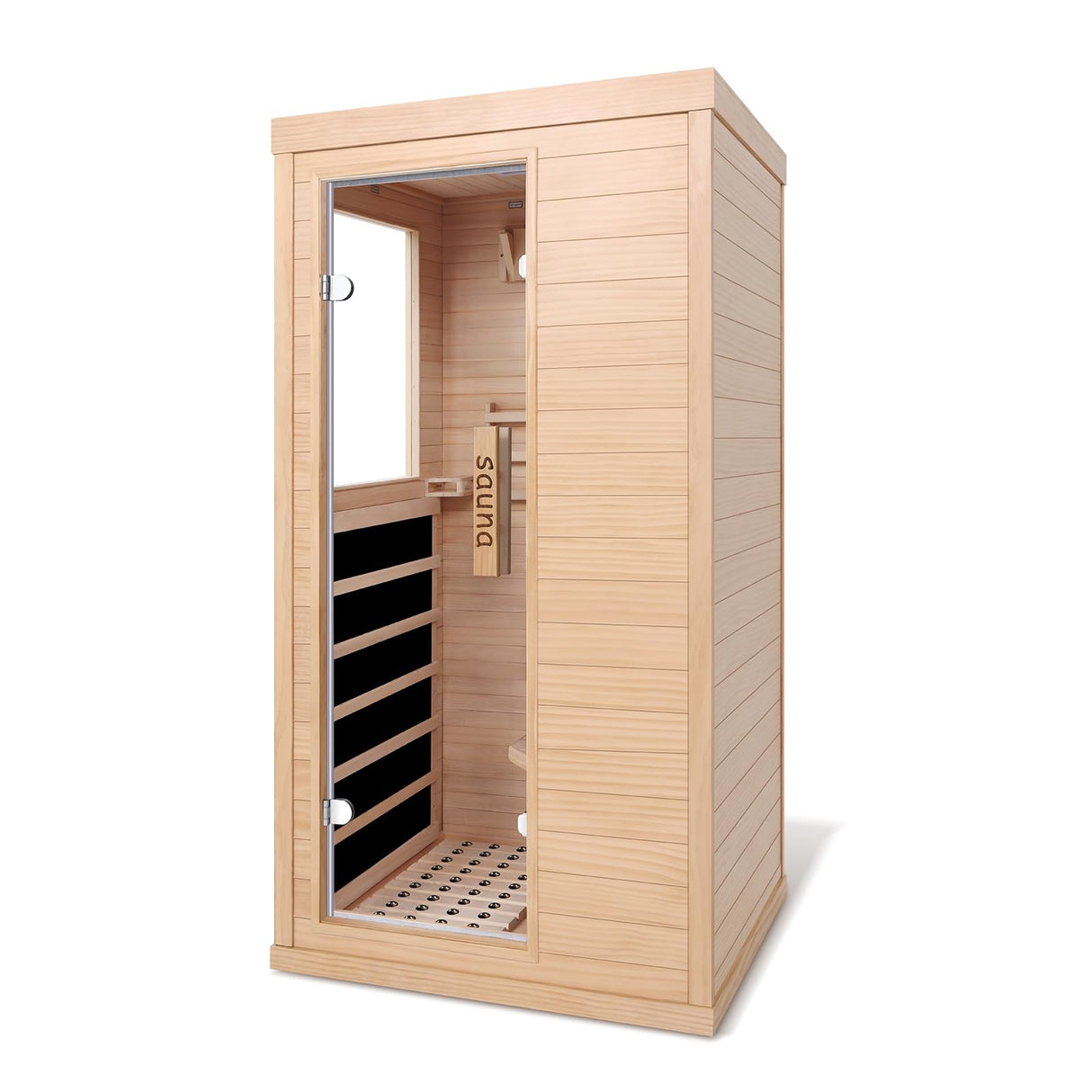 DWKWE Far Infrared Sauna Room for Home Use - 1350W Natural Hemlock Indoor Personal Wooden Personal Dry Sauna with Rapid Heating, Perfect for Athletes, Busy Professionals & Arthritis Sufferers DWKWE