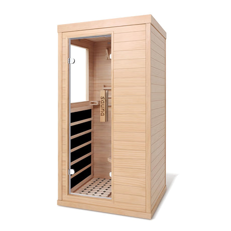 DWKWE Far Infrared Sauna Room for Home Use - 1350W Natural Hemlock Indoor Personal Wooden Personal Dry Sauna with Rapid Heating, Perfect for Athletes, Busy Professionals & Arthritis Sufferers DWKWE