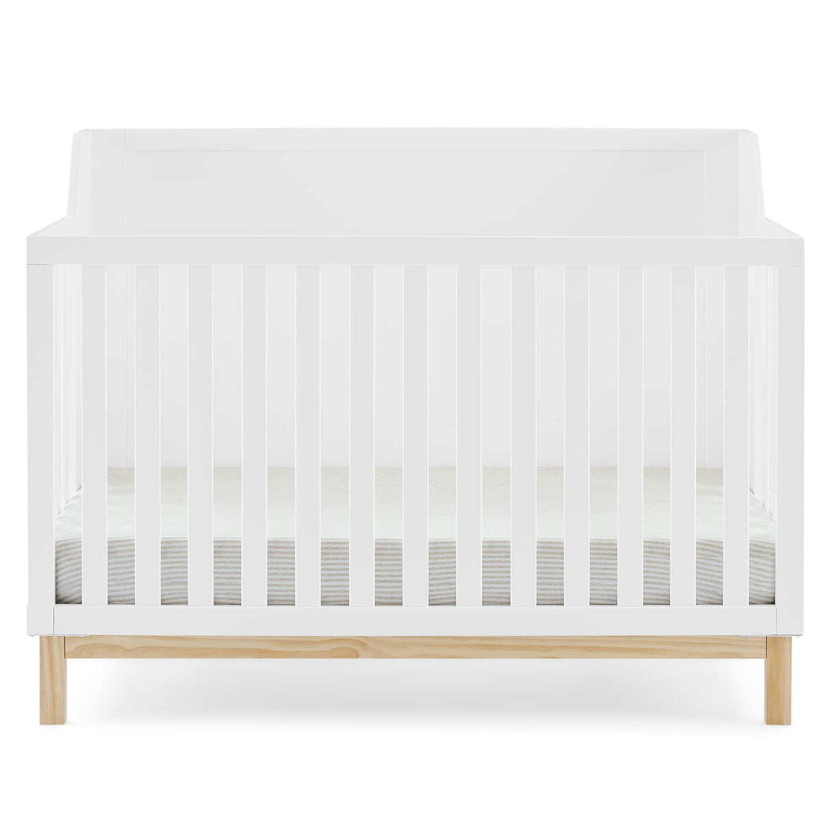 GAP babyGap Oxford 6-in-1 Convertible Crib - Greenguard Gold Certified, Bianca White/Natural Delta Children