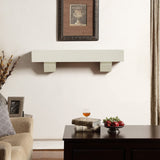Duluth Forge 48-Inch Solid Acacia Wood Fireplace Shelf Mantel with Corbels, Antique White Finish, Perfect for Gas and Wood Fireplaces Duluth Forge