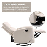 ANJ Manual Swivel Rocker Recliner, Glider Recliners with Padded Armrest and Backrest, Soft Leather Nursery Rocking Recliner Chair Reclining Sofa for Living Room ANJ