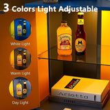 Cubehom Beside Tables LED Nightstands Modern End Tables with Glasses Shelves for Living Room Bedroom Cubehom