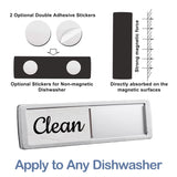 Oxepleus Dishwasher Magnet Clean Dirty Sign, Farmhouse Rustic Wood Design Black and White Non-Scratch/Easy to Read & Slide/Strong Magnetism Kitchen Storage and Decoration Accessories (A-Silver) Oxepleus