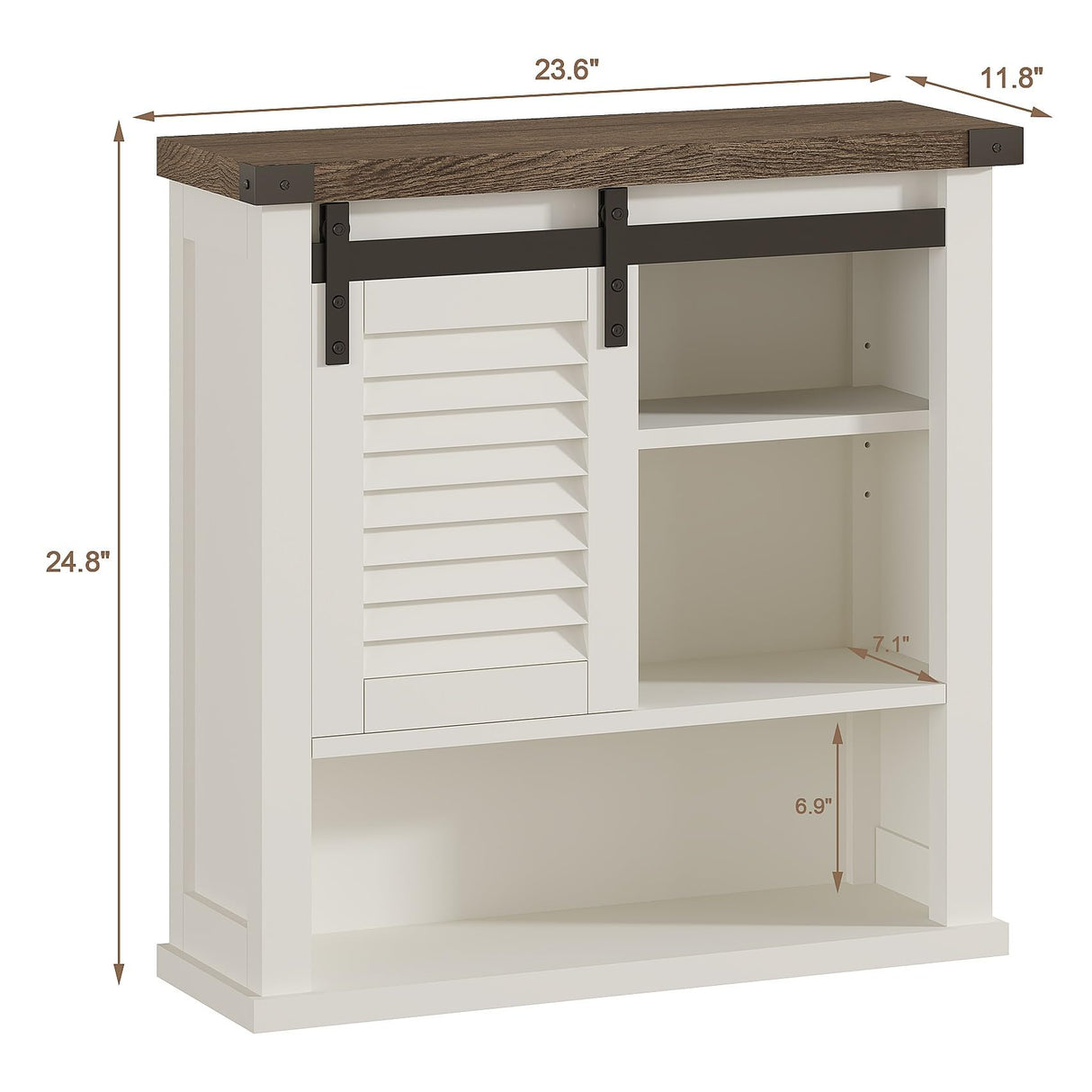 ChooChoo Bathroom Wall Cabinet, Medicine Cabinets for Bathroom with Sliding Barn Door, Decorative Farmhouse Wall Cabinet with Adjustable Shelves Space Saver, Farmhouse White ChooChoo