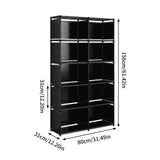 JIUYOTREE 6-Tiers Portable Bookshelf with Fabric Cloth at Back, 10 Cube Closet Storage Organizer Bookcase, Living Room,Study Room,Bedroom, Black JIUYOTREE
