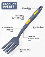 Silicone Flexible Fork, 11.6 Inch Heat Resistant Cooking Fork, Large Non Stick Fork for Mix Ingredients, Mash Food, Whisk Eggs (GT) DaiRen Kitchen