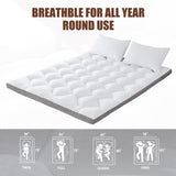 WhatsBedding 3 Inch Memory Foam Mattress Topper Full, Extra Soft Pillow Top Mattress Topper with Breathable Air Mesh Sides, 1700GSM Fluffy Shredded Memory Foam Filled & Thicked Down Alternative-Lined WhatsBedding