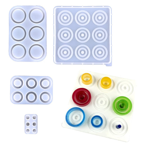 Surakey 4 Pieces Resin Board Game Silicone Mold White Epoxy Puzzle Chess Casting Mold Parent-Child Game Chess Making Tool DIY Table Game Handicrafts Gift for Home Decor Surakey