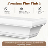Eshoma Fireplace Mantel - 72 Inch Floating Shelf for Over Fireplace - Wood Mantel with Invisible Heavy Duty Wood Bracket, Modern Wall Mounted Mantle Shelf, White, 72 X 8 X 6 Eshoma