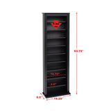 Prepac Narrow Cabinet Media Storage, Slim Barrister Tower, Black Prepac
