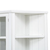 THINK 30 75.25'' Tall Display Cabinets,Cabinet with Two Triangle Sided Bookshelves, 92.9'' Wide Retro Style Wall Suit,for Hallways, Living Room, Office, Studio or Workspace, White THINK 30