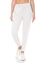 Leggings Depot Womens Relaxed fit Jogger Pants - Track Cuff Sweatpants with Pockets, White, 1X Leggings Depot