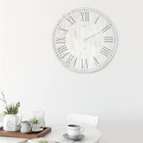 Elegant Designs HG2003-WWH Wood Plank 23" Large Coastal Rustic Wall Clock, White Wash Elegant Designs