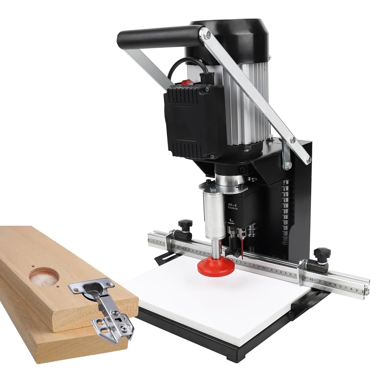 Hinge Drilling Machine,48mm-6mm Portable Hinge Boring Machine for Woodworking,1100W, 2880 RPM, 0-40mm Depth - Perfect for Cabinets, Wardrobes, and Home Improvement Projects. - WoodArtSupply