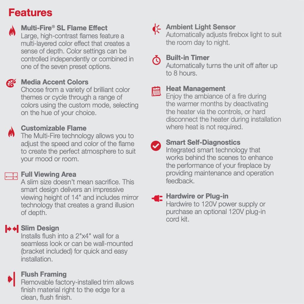 Dimplex 60 Inch Slim Built-in Linear Electric Fireplace | Shallow 4-Inch Depth with Multi-Fire Color Technology, Remote and Acrylic Crystal Ember Bed Included - Sits Flush in Most Home Frames DIMPLEX