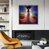 WSLWXSHM Diamond Painting Kits for Adults, Round Full Drill Diamond Art Kits, 5D DIY Paint with Diamonds Crafts for Home Wall Decoration Gifts 12×12Inch, Angel Fairy WSLWXSHM