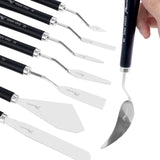 PHOENIX High Flexible Palette Knife Set, 8 Pieces Stainless Steel Painting Knives (31,41,42,43,44,46,51,52) Art Knife with Wood Handle, Paint Spatula for Oil Acrylic Paint PHOENIX
