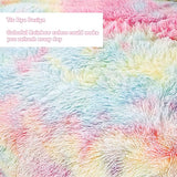 PERFEMET Pink Faux Fur Fluffy Comforter Twin 3-Piece Colorful Rainbow Plush Shaggy Bedding Sets for Girls Tie Dye Fuzzy Furry Comforter Set(Pink, Twin) PERFEMET
