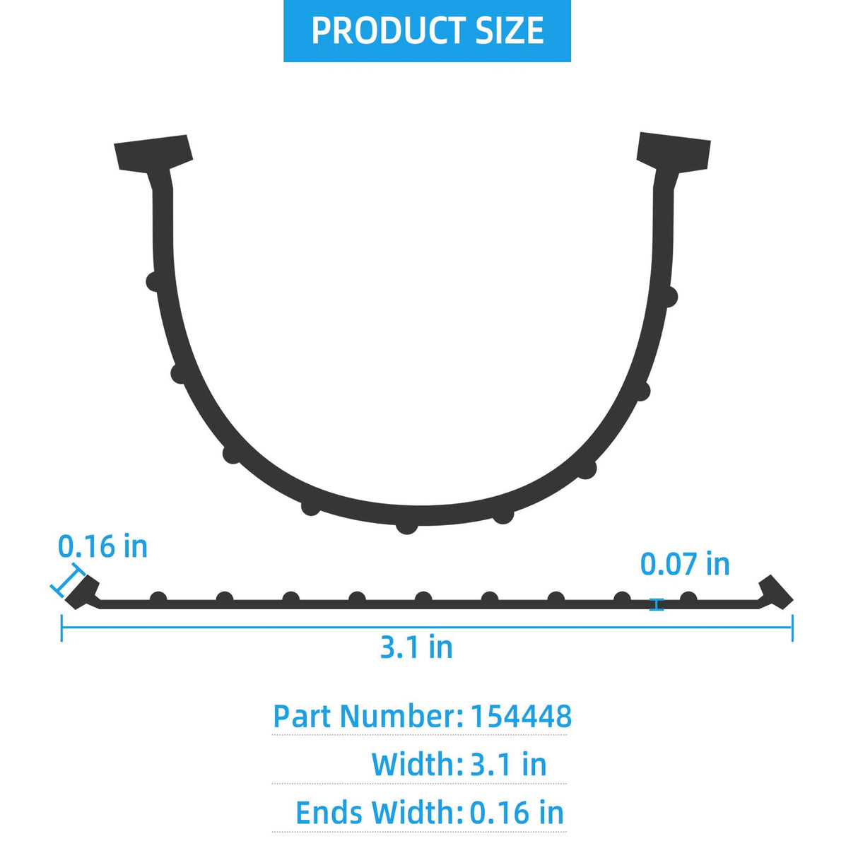 Pluden Garage Door Seal Replacement Wayne Dalton Garage Door 154448, 20 Feet Garage Door Bottom Weather Seal for Weather Stripping Fit 20 feet Wide Doors Pluden
