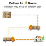 HOOOWOOO Patio Furniture Set,8 Piece Outdoor Furniture with Fire Pit Table,Wicker Patio Conversation Couch Chairs Ottoman Set,Beige HOOOWOOO