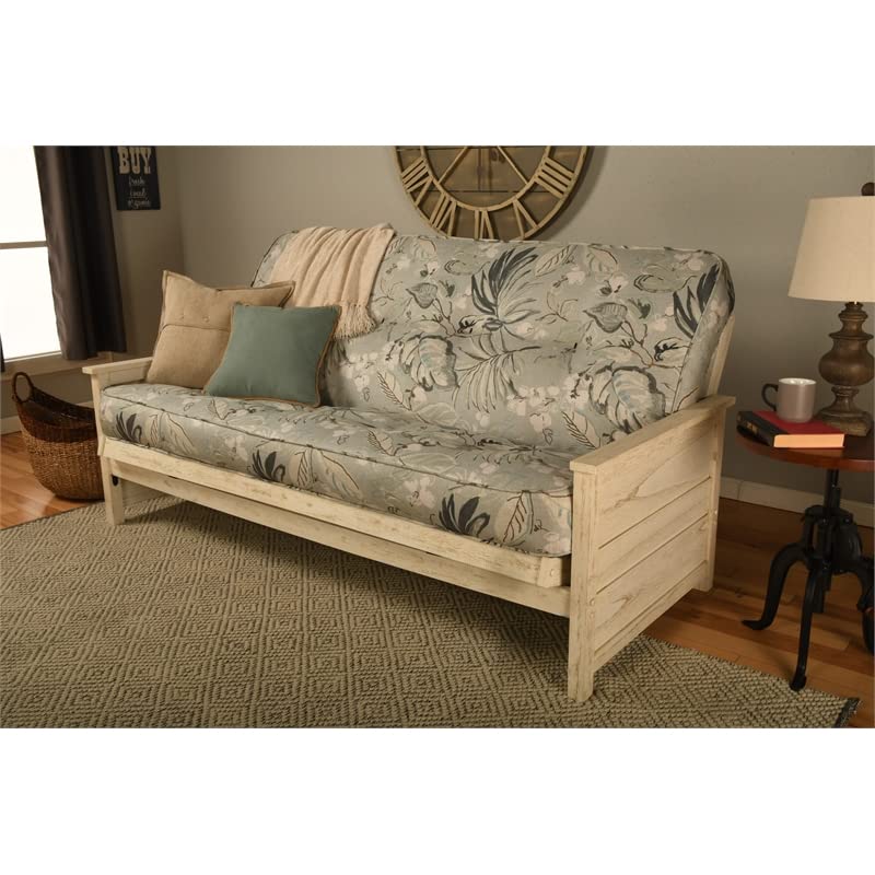 Kodiak Furniture Lexington Full-Size Futon Frame in Weathered White Finish - WoodArtSupply