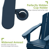 GREENVINES Folding-Adirondack-Chairs-Set-of-2 | HDPE Plastic | Fire Pit Chair | All Weather | Cup Holder | Blue | for Deck Backyard Patio Outdoor Garden GREENVINES