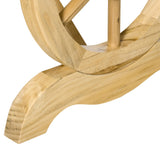 Outsunny 2-Person Wooden Garden Bench, Outdoor Wagon Wheel Porch Bench for Backyard Garden, Support 550 LBS, Rustic Country Style Patio Furniture, Natural Wood Outsunny