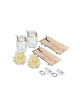 Mason Jar Wall Decor -Rustic with Hydrangea Flowers - Rustic Farmhouse Wall Sconces, 2 Pack, Easy Installation (Khaki Planks) Muasdae