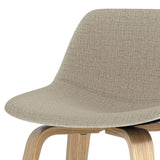 SIMPLIHOME Randolph Mid Century Modern Bentwood Counter Height Stool (Set of 2) with Light Wood in Natural Polyeseter linen fabric, For the Dining Room and Kitchen SIMPLIHOME
