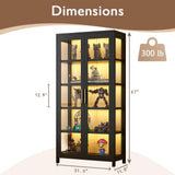 5-Tier Display Cabinet with Glass Doors, 67" Metal Curio Cabinet with 4 Adjustable Shelves for Collectibles, Toy Organizers Cabinet & Glass Display Case for Home, Office, Playroom, Living Room IHGSSKD