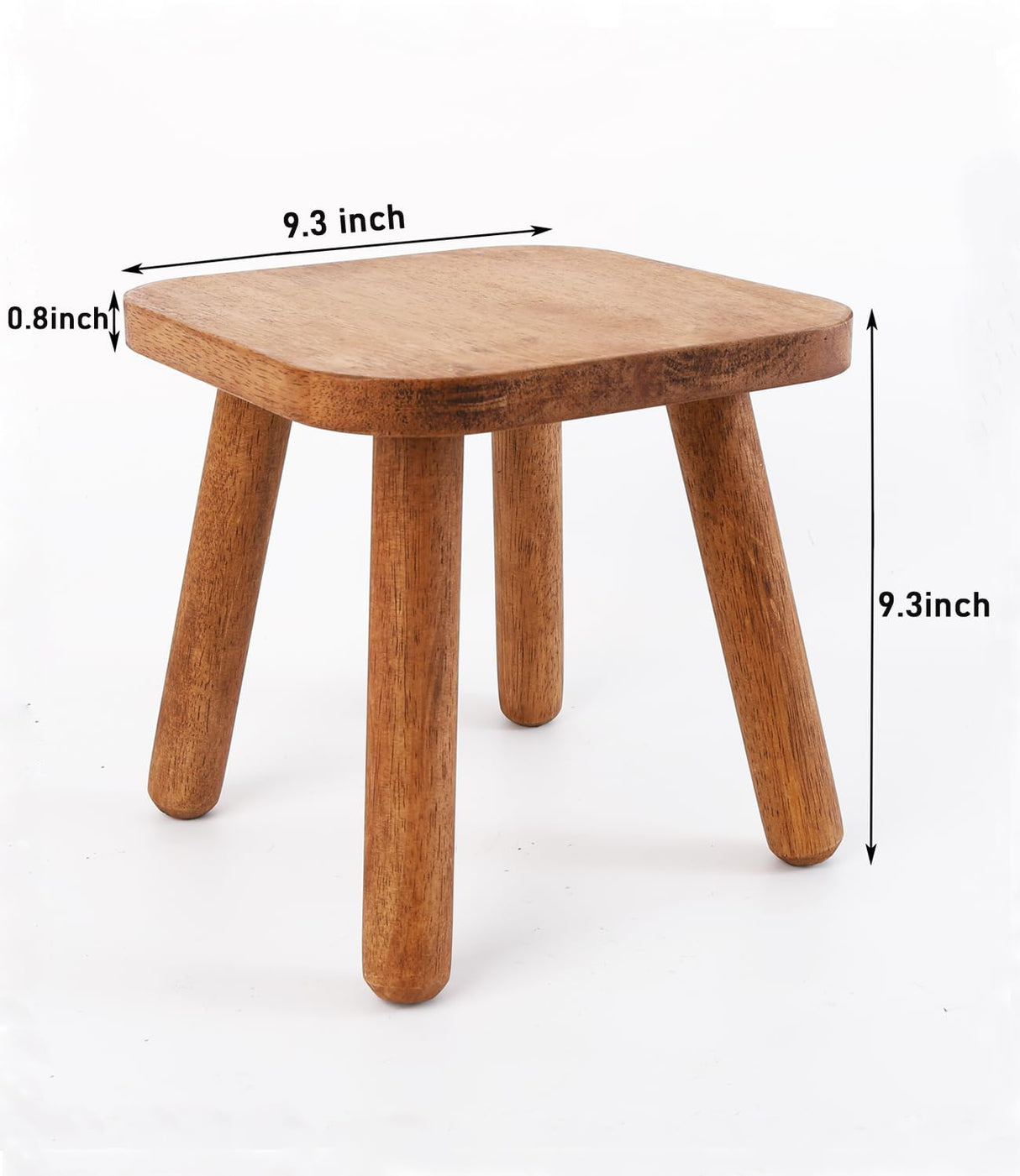 zaowofires Solid Wood Step Stool，Milking Stool,9.3inch Wood Plant Stand, Round Foot Stool, Removable Portable Stool, Shoe Changing Stool, Small Short Stool (Walnut) zaowofires