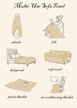 ERICSF- Black and White Double-Sided can Cover Chenille Sofa Towel Full Cover Cloth Four Seasons Universal Models Straight Row a Piece of Non-Slip Sets (71 * 102 inch) ERICSF