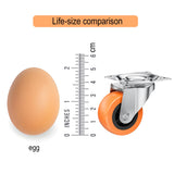 1.5 Inch Casters, ASHGOOB Caster Wheels/Casters Set of 8, 360° Swivel Universal Plate Caster Wheels for Storage Box/Small Furniture/Kitchen Appliances, Orange Polyurethane (PU) Castors (8 Pack) ASHGOOB