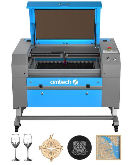 OMTech 60W CO2 Laser Engraver, 20x28 Inch Laser Engraving Machine with Autofocus Autolift 4 Way Pass Air Assist Water Pump, Commercial Laser Cutter Cutting Etching Machine for Wood Glass Acrylic More OMTech