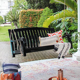 Bonn Mahogany Wood Black Porch Swing Cambridge Casual