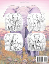 Elephant Coloring Book: Safari Coloring Book for Kids and Adults 5+ Majosta