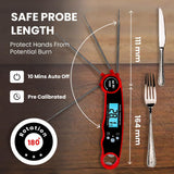 Morning Star Instant Read Digital Meat Thermometer for Cooking,Grilling & BBQ, IP67 Waterproof with LED Backlight, Auto Shut, 4.7 inch 180° Foldable Probe, Built in Bottle Opener with Fridge Magnet Morning Star