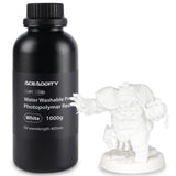 Aceaddity Water Washable Pro Resin - Low Shrinkage 3D Printer Resin, 405nm UV-Curing Water-Washable Photopolymer Printing Resin, High Precision & Easy to Clean (White, 1kg) Aceaddity