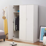 Panana 3 Door Armoires Wardrobe Closet with Clothes Hanging Rail, 6 Storage Shelves Cupboard Unit Bedroom Furniture Panana
