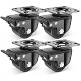 Nefish 3 Inch Caster Wheels Set of 4, Heavy Duty Plate Swivel Casters 4400 LBS, Low Center of Gravity Design Nylon Industrial Caster Wheels for Equipment, Machine, Toolbox Workbench Nefish