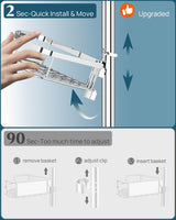 SEIRIONE Rustproof Shower Corner Caddy Organizer for Bathroom, 4 Adjustable Shelves with Tension Pole, for Bathtub Shampoo Accessories Storage Holder, 34 to 116 Inch Height SEIRIONE