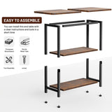 SLEEPING LAMB Side Table for Living Room, 3-Tier End Table for Small Space with Wide Storage Tabletop, Rustic Brown Narrow Nightstand for Bedroom, Sofa Couch SLEEPING LAMB