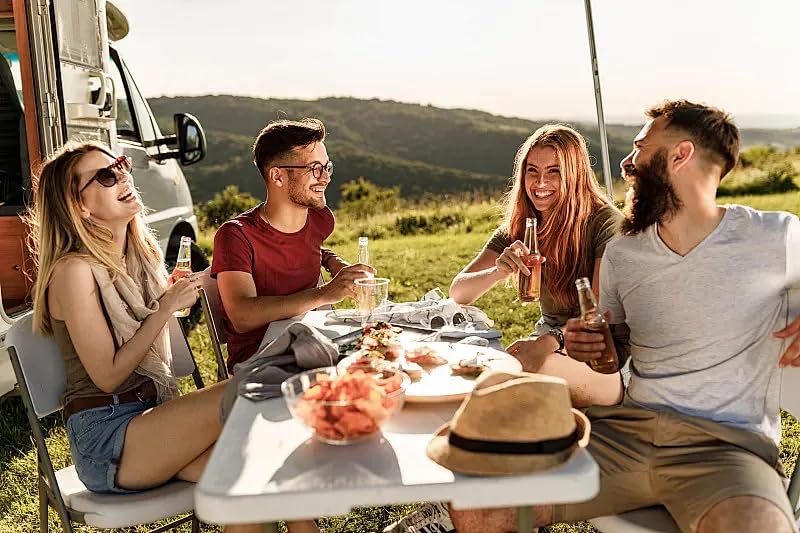 Go-Trio 6 Foot Folding Table 6ft Foldable Portable Plastic Tables for Party, Fold-in-Half Heavy Duty Table, 6’ Utility Dining Card Long Table, Indoor Outdoor Fold up for Picnic, Camping, White, Large Go-Trio