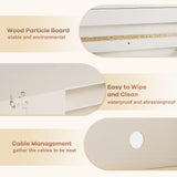 TIMSATIO Floating TV Stand Wall Mounted,70" Floating Entertainment Center for 60" 70" 80",Floating Shelf for Under tv, 3 Cabinet TV Console,Media Console for Living Room (Off-White) TIMSATIO