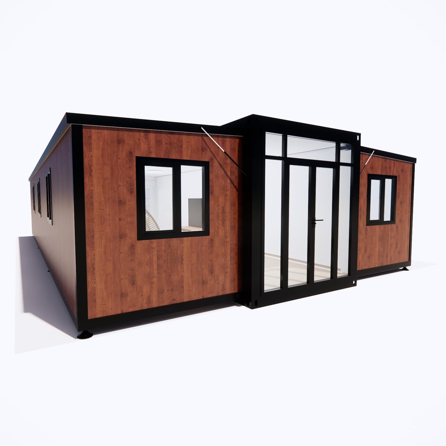 Portable Prefab House to Live in,40FT Foldable Tiny Container House with 3 Bedroom,1 Bathroom,1 Kitchen and Living Room,Prefabricated House for Adults Living,Expandable Mobile Home with Steel - WoodArtSupply