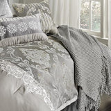 Riverbrook Home Elegant Collection Comforter Set, King, Kacee - Platinum, 12-Piece Set Riverbrook Home