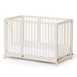 JOYMOR 8-in-1 Convertible Crib with 2" Mattress, Convert from Bassinet, Mid Crib to Full Size Crib, Height Adjustable, Easily Convert to Toddler Bed JOYMOR