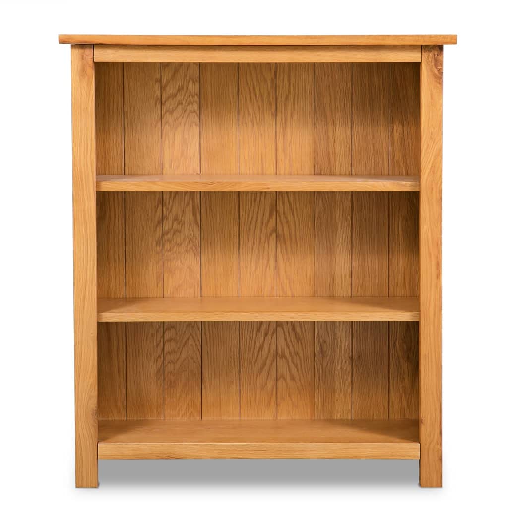 QZZCED Wooden Retro Country Style Bookshelf,Storage Shelves,Display Shelves,Open Bookshelves,3-Tier Bookcase 27.6"x8.9"x32.3" Solid Oak Wood QZZCED