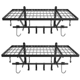 lesolar Garage Wall Shelves 2 Pack 14.2"x31.5" Garage Shelving Wall Mount for Storage Rack Garage Wall Organizer Floating Shelves Includes 4 Bike and 16 Tool Hooks 500lbs Capacity lesolar